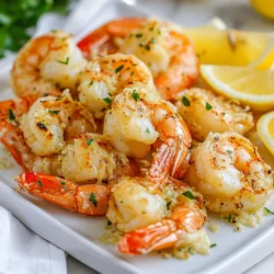 To make Garlic Parmesan Air Fryer Shrimp, you'll need the following main ingredients: - 1 pound large shrimp, peeled and deveined - 2 tablespoons olive oil - 4 cloves garlic, minced - 1 teaspoon paprika - 1 teaspoon Italian seasoning - ½ teaspoon salt - ¼ teaspoon black pepper - ½ cup grated Parmesan cheese - 2 tablespoons fresh parsley, chopped (for garnish) - Lemon wedges (for serving) These ingredients create a tasty mix. The garlic adds punch, while Parmesan gives a rich taste. You can also try these optional ingredients for more flavor: - Red pepper flakes for heat - Fresh lemon juice for brightness - A dash of Worcestershire sauce for depth - Fresh herbs like basil or thyme These add-ons can make your dish even more exciting. Mix and match based on what you like! If you don’t have some ingredients, here are good substitutions: - Use shrimp of any size if large ones aren’t available. - Swap olive oil with avocado oil or melted butter. - If you lack fresh garlic, use ½ teaspoon garlic powder. - Instead of Parmesan, try Pecorino Romano or nutritional yeast for a vegan option. These swaps help you stay flexible in the kitchen. Don’t be afraid to get creative! {{ingredient_image_1}} To start, gather your ingredients. In a large bowl, mix two tablespoons of olive oil with four minced garlic cloves. Add one teaspoon of paprika, one teaspoon of Italian seasoning, half a teaspoon of salt, and a quarter teaspoon of black pepper. This mix creates a rich and flavorful marinade that will coat your shrimp well. Next, add one pound of peeled and deveined shrimp to the bowl. Toss the shrimp in the marinade until every piece is well coated. This step is crucial. Let the shrimp marinate for about 15 minutes. This waiting time allows the flavors to soak in, making each bite taste amazing. Now, preheat your air fryer to 375°F (190°C). Once it’s hot, place the marinated shrimp in a single layer in the basket. Make sure they are not crowded. Sprinkle half a cup of grated Parmesan cheese over the shrimp. Cook them for about 6-8 minutes. Shake the basket halfway through to ensure they cook evenly. After the time is up, add the remaining Parmesan cheese on top. Cook for an extra 2-3 minutes until the cheese is melted and bubbly. Once done, carefully transfer the shrimp to a serving platter. Garnish with chopped parsley and serve with lemon wedges for a fresh twist. When picking shrimp, look for large, fresh ones. Check for a firm texture and a clean smell. Avoid shrimp with black spots or a strong fishy odor. If you buy frozen shrimp, choose ones that are flash-frozen. This keeps them fresh longer. Preheating your air fryer is key. Set it to 375°F (190°C) before cooking. Arrange the shrimp in a single layer for even cooking. Shake the basket halfway through to help them cook well. Keep an eye on the time; 6-8 minutes is perfect. For extra flavor, add more cheese in the last few minutes. To make your shrimp even tastier, try adding a squeeze of lemon juice. This brightens the flavors and adds a fresh touch. You can also mix in some red pepper flakes for spice. Serve with lemon wedges and fresh parsley for a nice look. Pair with a side salad or crusty bread for a full meal. Pro Tips Marinate Longer for Deeper Flavor: For even more flavor, consider marinating the shrimp for 30 minutes to an hour instead of just 15 minutes. Use Fresh Garlic: Freshly minced garlic yields a stronger, more aromatic flavor compared to pre-minced or jarred garlic. Don’t Overcrowd the Basket: Ensure the shrimp are in a single layer in the air fryer to allow for even cooking and crisping. Experiment with Seasonings: Feel free to add your favorite spices or herbs to the marinade for a unique twist on the classic garlic parmesan flavor. {{image_2}} Want to add some heat? Use a tablespoon of red pepper flakes in the marinade. This gives the dish a nice kick. If you love spice, this variation is for you. The heat pairs well with the garlic and cheese. You can adjust the spice level to your taste. Just start with a little and add more if you like. If you love garlic butter, this variation is a must-try. Instead of olive oil, use melted butter in your marinade. Mix in a bit of lemon juice for added flavor. This twist makes the shrimp even richer. You can still add the Parmesan cheese on top. The butter will help it melt beautifully. Want to make it a full meal? Add some veggies to the basket with your shrimp. Bell peppers, zucchini, or asparagus work great. Just chop them into small pieces. Toss them in the same marinade as the shrimp. This adds color and nutrition. Plus, it makes cooking easier. You will have a tasty dish all in one go! To store leftover shrimp, let them cool first. Place them in an airtight container. You can keep them in the fridge for up to two days. Cover them tightly to keep moisture in and flavors fresh. If you have a lot left, you can separate them into smaller portions. When you reheat the shrimp, aim for gentle heat. You can use your air fryer at 350°F (175°C) for about 3-5 minutes. This method keeps the shrimp crisp and tasty. You can also use a skillet on low heat. Just add a splash of olive oil to avoid drying out the shrimp. Freezing is a great option if you have many leftovers. Place the cooled shrimp in a freezer-safe bag. Remove as much air as you can to prevent freezer burn. They can last for up to three months. To thaw, place them in the fridge overnight before reheating. This way, you will keep the flavor and texture intact. It takes about 6 to 8 minutes to cook shrimp in an air fryer. Preheat your air fryer to 375°F (190°C) before placing the shrimp inside. Cooking time may vary based on shrimp size. Always check if they are pink and opaque. Yes, you can use frozen shrimp for this recipe. However, thaw them first for best results. Place them in cold water for about 15 minutes. Once thawed, pat them dry before marinating. This step helps the marinade stick well. You can serve Garlic Parmesan Air Fryer Shrimp with various sides. Here are some tasty options: - Rice: White or brown rice complements the shrimp well. - Pasta: A light pasta dish enhances the meal. - Salad: A fresh green salad adds crunch. - Vegetables: Roasted or steamed veggies pair nicely. - Bread: Serve with crusty bread to soak up flavors. These combinations make for a satisfying meal. Enjoy exploring your options! Garlic Parmesan Air Fryer Shrimp offers a tasty meal that's easy to make. We covered key ingredients, simple steps, and helpful tips to ensure success. You can enhance flavors or try fun variations, like spicy options or veggies. Storing leftovers is straightforward, too. With these methods, you can enjoy shrimp any night. Dive in, experiment, and enjoy the flavor! Your kitchen will smell amazing.