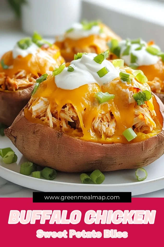 Looking for a delicious and healthy buffalo chicken recipe? Try these Buffalo Chicken Stuffed Sweet Potatoes! This easy buffalo chicken dish combines baked sweet potato recipes with a creamy buffalo chicken filling. Perfect for a quick weeknight meal or as a fun dinner idea, these stuffed sweet potato ideas are sure to impress. Click to discover the full recipe and elevate your dinner today! #BuffaloChicken #StuffedSweetPotatoes #HealthyRecipes #SweetPotatoRecipes