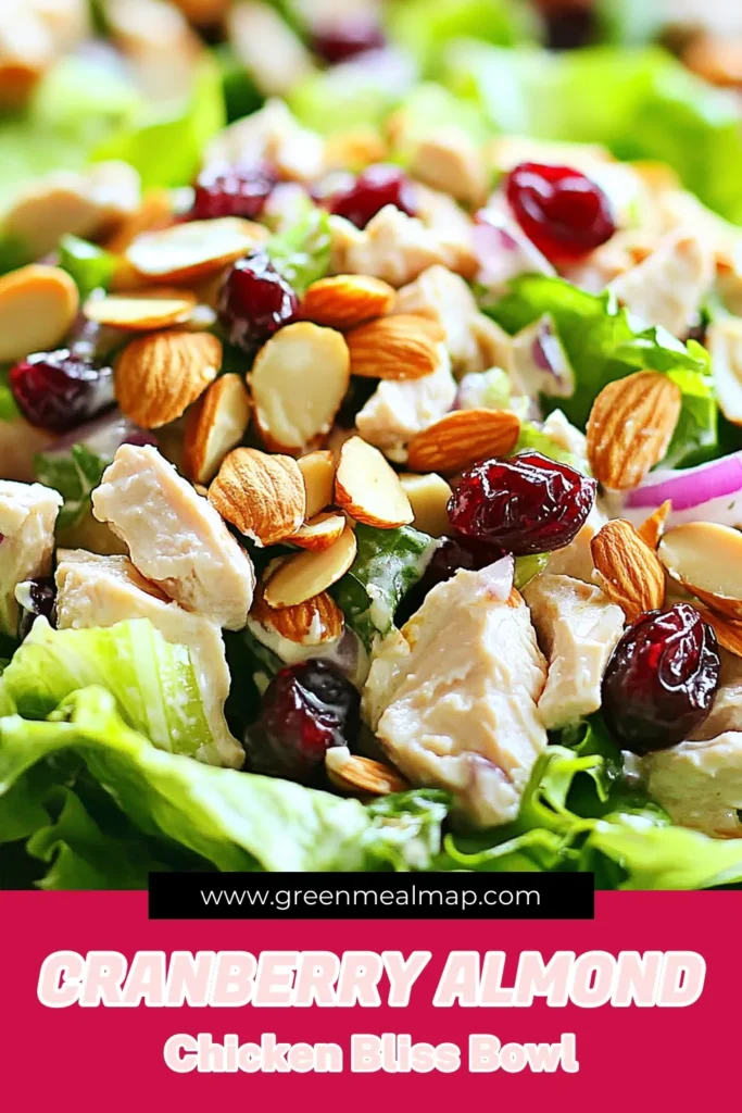 Looking for a delicious and nutritious meal? Try this easy Cranberry Almond Chicken Salad! Packed with flavor, this healthy chicken salad recipe combines tender chicken, sweet dried cranberries, and crunchy almonds, all brought together with a creamy Greek yogurt dressing. Perfect for lunch or a light dinner, it’s a crunchy chicken salad with almonds you won’t forget. Save this recipe for a quick, delightful meal that your taste buds will love! #CranberryAlmondChickenSalad #HealthyEating #ChickenSalad #MealPrep