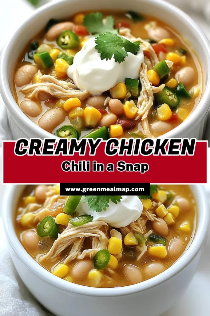 Warm up your dinner routine with this delicious Creamy White Bean Chicken Chili! This easy slow cooker recipe combines tender chicken, hearty white beans, and a blend of spices for a comforting dish that's perfect for any night. With rich flavor and creamy texture, this chili is sure to be a family favorite. Click through to discover the full recipe and enjoy a cozy bowl of goodness! #CreamyWhiteBeanChickenChili #SlowCookerRecipes #ComfortFood #HealthyEating