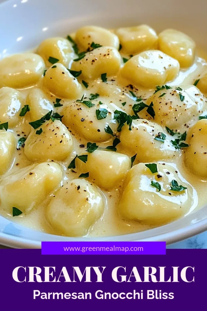 Indulge in this Creamy Garlic Parmesan Gnocchi, a delightful one-pot gnocchi dish ready in just 20 minutes! This quick gnocchi recipe features tender gnocchi coated in an easy creamy garlic parmesan sauce, perfect for busy weeknights. Impress your loved ones with a homemade touch that’s bursting with flavor. Don't miss out—save this recipe for a cozy dinner! #CreamyGarlicParmesanGnocchi #QuickGnacchiRecipe #EasyCreamyGnocchi #OnePotDish