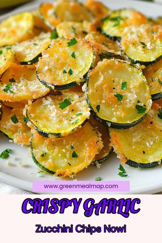 Looking for a delicious and healthy snack? Try these Garlic Parmesan Zucchini Chips! These crunchy zucchini snacks are an easy zucchini appetizer that everyone will love. Made with simple ingredients, they transform fresh zucchini into baked zucchini chips that are perfect for guilt-free munching. Follow this easy recipe for healthy zucchini recipes that satisfy your cravings. Save this for your next snack time! #ZucchiniChips #HealthySnacks #EasyRecipes #BakedZucchini