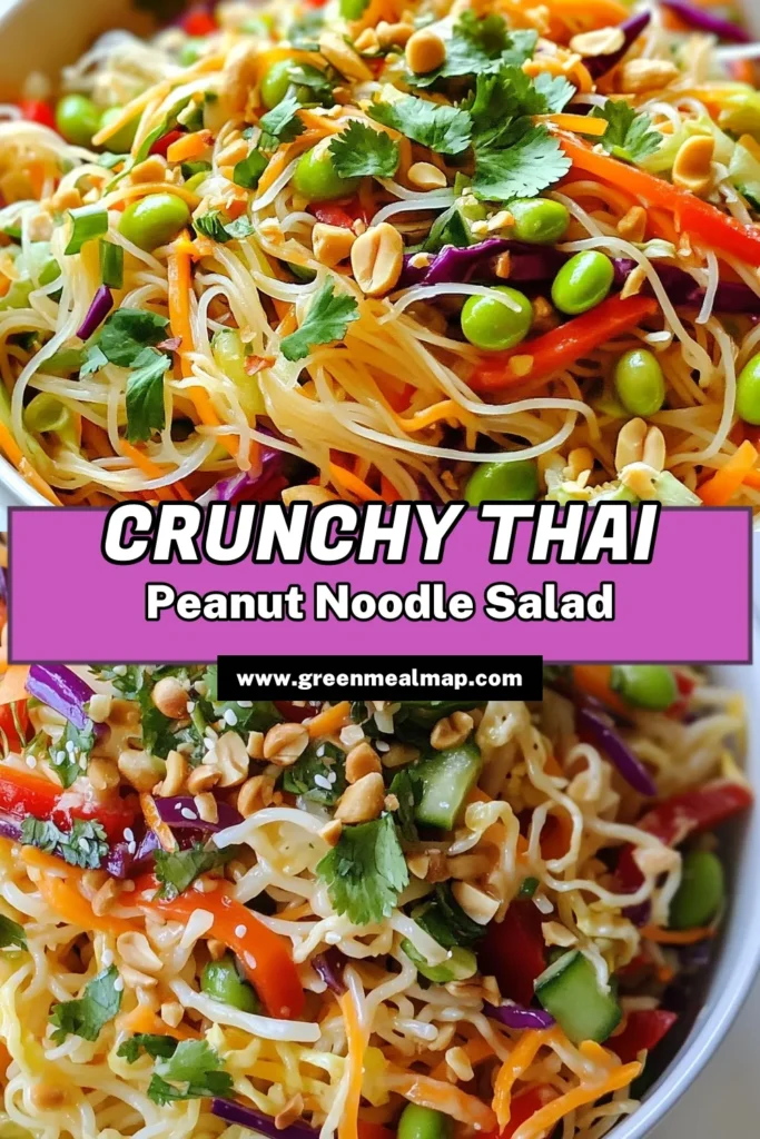 Dive into this delicious Thai Peanut Noodle Salad that's bursting with flavors and crunch! This healthy Asian salad features a tasty rice noodle salad recipe with fresh vegetables and a creamy peanut butter salad dressing. Perfect for meal prep or a quick weeknight dinner, this crunchy vegetable salad will delight your taste buds. Try it today and savor the goodness! Save this recipe for later! #ThaiPeanutNoodleSalad #HealthyAsianSalad #RiceNoodleSalad #PeanutButterSaladDressing