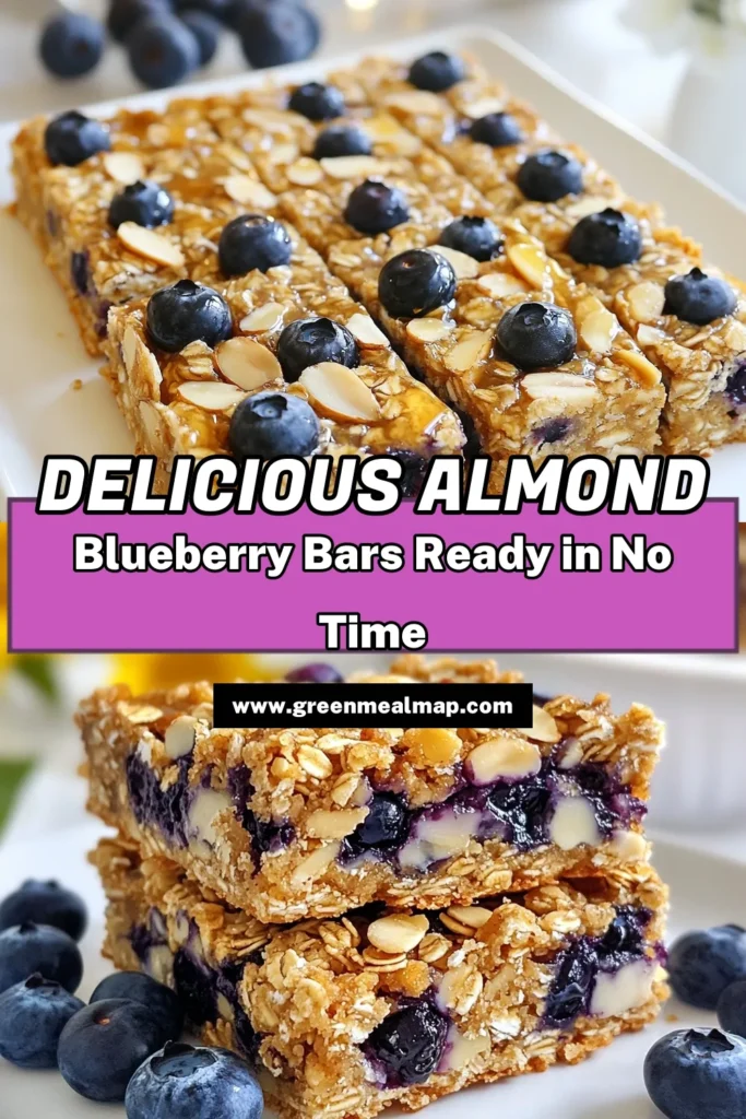 Looking for a delicious and nutritious start to your day? Try these Blueberry Almond Breakfast Bars! This healthy breakfast bars recipe is not only gluten-free but also packed with oats and almond goodness. Perfect as easy snack bars, these oat and almond bars are a delightful treat. Bake a batch today and enjoy on-the-go fuel that supports your wellness goals. Save this recipe for your healthy eating inspiration! #BlueberryAlmondBars #HealthySnacks #GlutenFree #BreakfastBars
