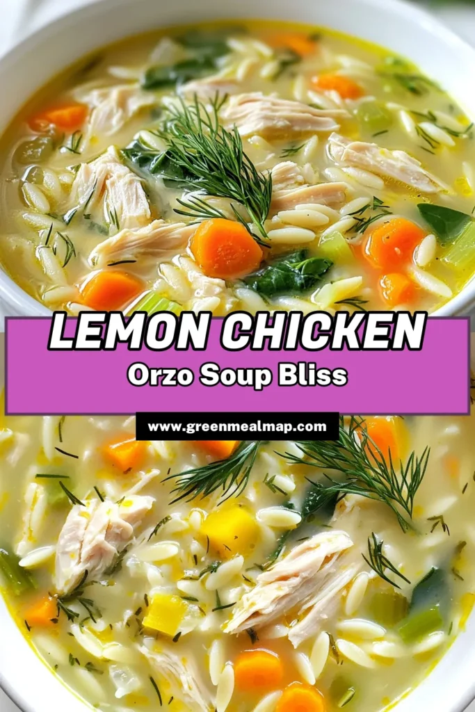 Discover the ultimate comfort in a bowl with this creamy Lemon Chicken Orzo Soup! This easy Chicken Orzo Soup recipe combines tender chicken, flavorful orzo, and fresh lemon for a delightful twist. Perfect for cozy nights, enjoy this One Pot Lemon Chicken Soup that will warm your soul. Save and click for your new favorite recipe today! #CreamyLemonChickenOrzoSoup #EasyCreamyChickenSoup #OnePotLemonChickenSoup #LemonChickenSoupWithOrzo