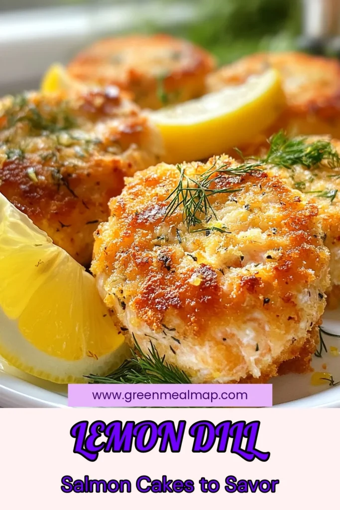 Discover the delightful flavors of Lemon Dill Salmon Cakes, a perfect addition to your healthy salmon recipes. These easy seafood cakes are ideal for a quick weeknight meal, boasting fresh ingredients and zesty lemon garlic goodness. Whip up homemade salmon patties in just 30 minutes and enjoy a delicious, nutritious dish. Save this recipe for a tasty dinner idea that everyone will love! #LemonDillSalmonCakes #HealthySalmonRecipes #EasySeafoodCakes #HomemadeSalmonPatties
