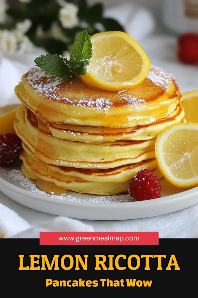 Indulge in the perfect zesty breakfast with these homemade lemon ricotta pancakes! This fluffy pancake recipe combines the creamy goodness of ricotta with refreshing lemon for a delightful start to your day. Quick and easy, this easy ricotta pancake recipe will impress your family or guests. Don't miss out on this delicious treat—save this recipe and make it your new breakfast favorite! #LemonRicottaPancakes #FluffyPancakeRecipe #ZestyBreakfastRecipes #EasyRicottaPancakeRecipe