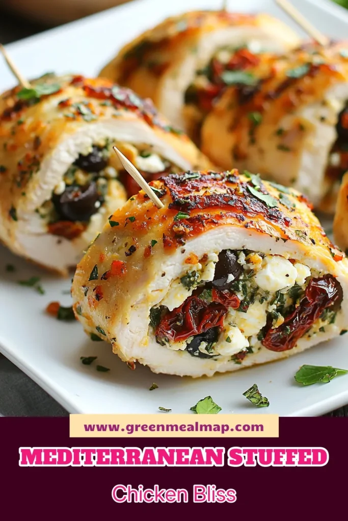 Discover the delicious Mediterranean stuffed chicken recipe that's perfect for healthy dinners! This feta cheese chicken features tender baked chicken breasts stuffed with savory spinach, sun-dried tomatoes, and olives. It's an easy and flavorful addition to your collection of healthy chicken recipes! Try this spinach chicken recipe tonight and enjoy a gourmet meal at home. Save this recipe for your next dinner! #MediterraneanCooking #HealthyRecipes #ChickenDinner #FetaCheese