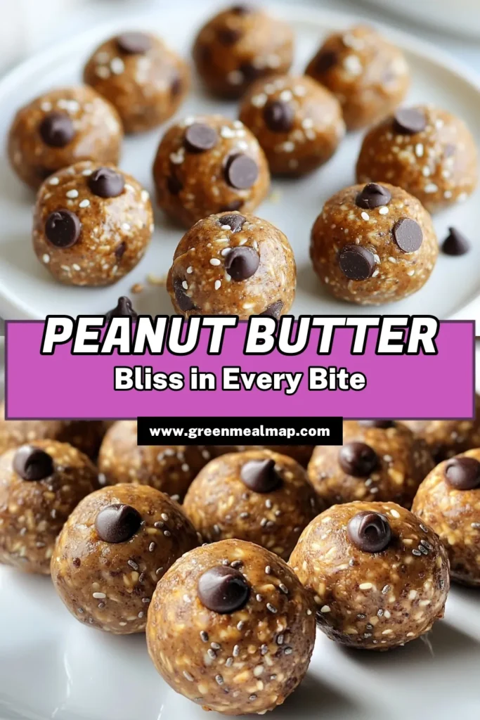 Fuel your day with these easy Peanut Butter Energy Bites! This healthy snack recipe is perfect for busy days and requires no baking. Packed with protein, these vegan energy bites are made from natural peanut butter, oats, flaxseed, and a touch of chocolate for deliciousness. Enjoy them as protein-packed snacks anytime you need a boost. Try this recipe today and save for later! #HealthySnacking #VeganEnergyBites #NoBakeEnergyBalls #PeanutButterEnergyBites