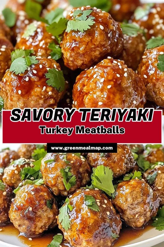 Looking for a quick and delicious dinner recipe? Try these Teriyaki Turkey Meatballs! Made with ground turkey and packed with flavor, these healthy meatball recipes are perfect for a busy weeknight. Enjoy these Asian-inspired meatballs that are not only easy to make but also a hit with the whole family. Save this recipe for a tasty, nutritious meal tonight! #TeriyakiTurkeyMeatballs #GroundTurkeyRecipes #HealthyMeatballRecipes #QuickDinnerRecipes