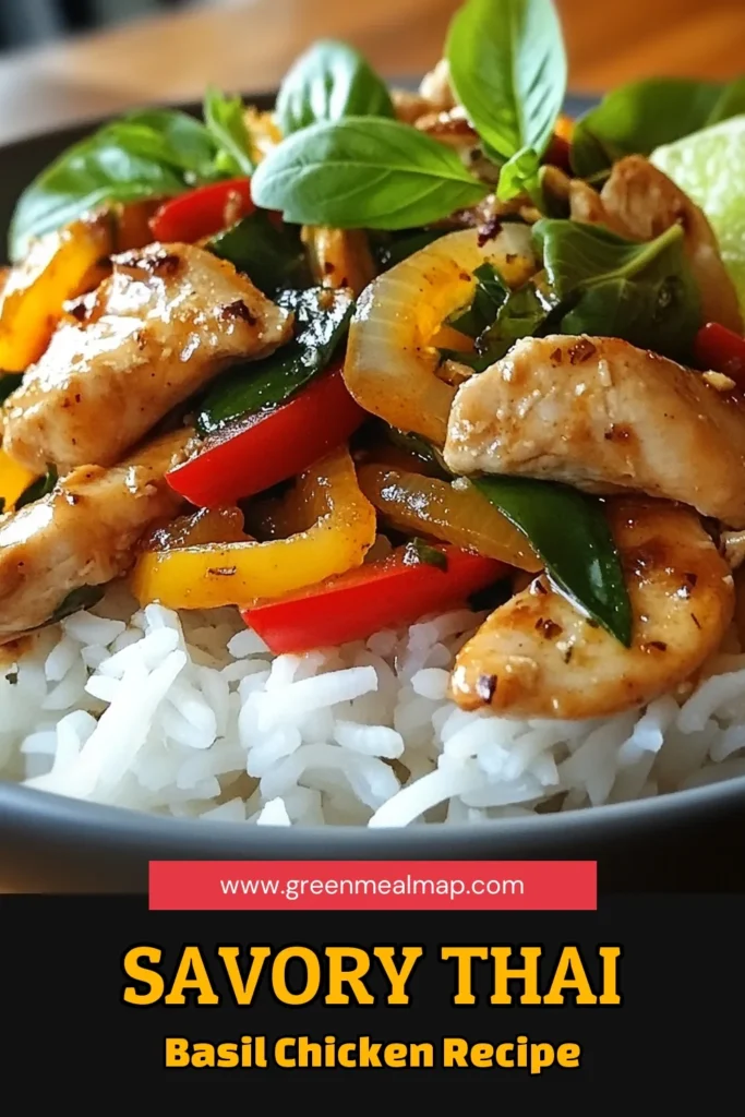 Discover the ultimate Thai Basil Chicken Recipe that's perfect for a quick weeknight dinner! This Authentic Thai Basil Chicken is a flavorful Quick Thai Chicken Stir Fry that's incredibly easy to make and sure to impress. Serve it over jasmine rice for a complete meal. Check out this Easy Thai Chicken Recipe today and enjoy a delightful taste of Thailand! Save this recipe now! #ThaiBasilChicken #QuickThaiRecipes #EasyDinner #StirFryDelight