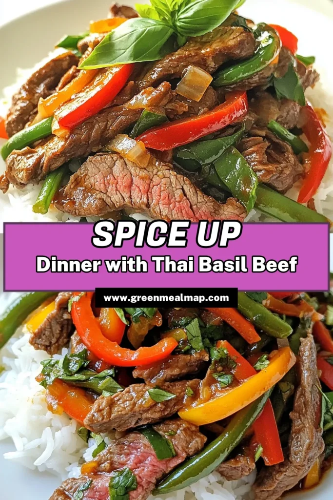 Discover the ultimate Thai basil beef recipe with this spicy Thai beef stir-fry that’s as quick as it is delicious! This fiery flank steak dish is packed with flavors from fresh Thai basil, garlic, and chilies, making it a perfect weeknight meal. In just 25 minutes, you can whip up this easy Thai beef stir-fry. Ready to spice up your dinner? Try this quick Thai basil recipe and savor every bite! #ThaiBasilBeef #SpicyBeefStirFry #QuickThaiRecipe #EasyDinnerIdeas