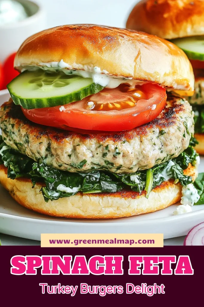 Try these delicious spinach feta turkey burgers for a healthy twist on your classic turkey burger recipe! Packed with ground turkey, fresh spinach, and creamy feta cheese, this whole wheat turkey burger recipe is perfect for a nutritious meal. In just 30 minutes, you can enjoy these flavorful burgers topped with your favorite fixings. Save this easy healthy turkey burger recipe and impress your family tonight! #SpinachFetaTurkeyBurgers #Healthyturkeyburgerrecipe #FetaCheeseTurkeyBurgers #WholeWheatTurkeyBurgerRecipe