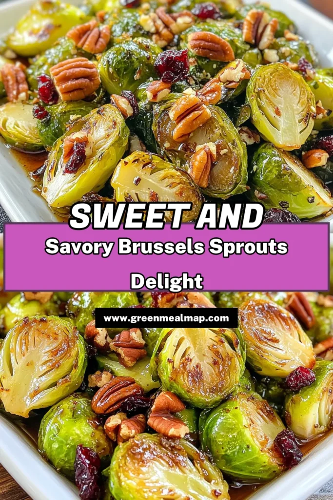 Discover the perfect side dish with this Maple Dijon Brussels sprouts recipe! These roasted Brussels sprouts are not only flavorful with a delightful mix of maple syrup and Dijon mustard but also a healthy Brussels sprouts recipe packed with nutrients. Ideal for any meal, this dish combines the crunch of pecans and the sweetness of cranberries. Try it today and impress your guests! Save this recipe for a delicious Brussels sprouts side dish! #MapleDijonBrusselsSprouts #RoastedBrusselsSprouts #HealthyRecipes #SideDishIdeas