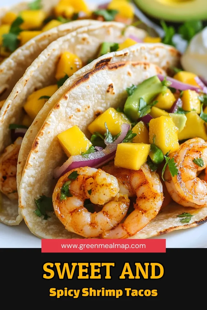 Transform your taco night with these Spicy Mango Salsa Shrimp Tacos! Bursting with flavor from a simple mango salsa recipe, these easy shrimp tacos are perfect for a quick meal. Classic shrimp taco toppings like avocado and sour cream take it over the top. Enjoy the delightful taste of Mexican shrimp salsa that everyone will love. Click to discover the recipe and save for later! #SpicyShrimpTacos #MangoSalsaRecipe #EasyShrimpTacos #MexicanShrimpSalsa