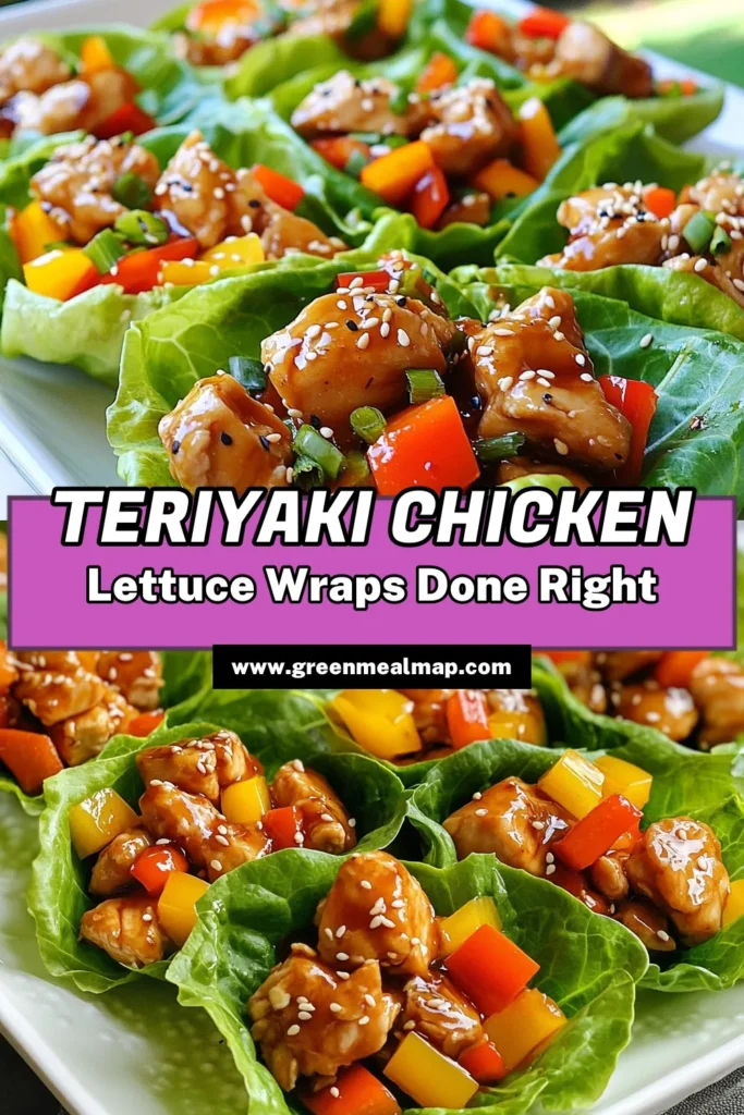 Looking for a quick and delicious meal? Try these teriyaki chicken lettuce cups! Perfectly marinated chicken, fresh veggies, and crunchy lettuce make this dish an ideal choice for healthy chicken recipes and low-carb meal ideas. These Asian-inspired dishes are not only tasty but also easy dinner recipes that the whole family will love. Save this recipe for a flavorful weeknight dinner! #TeriyakiChicken #HealthyRecipes #LowCarb #EasyDinners