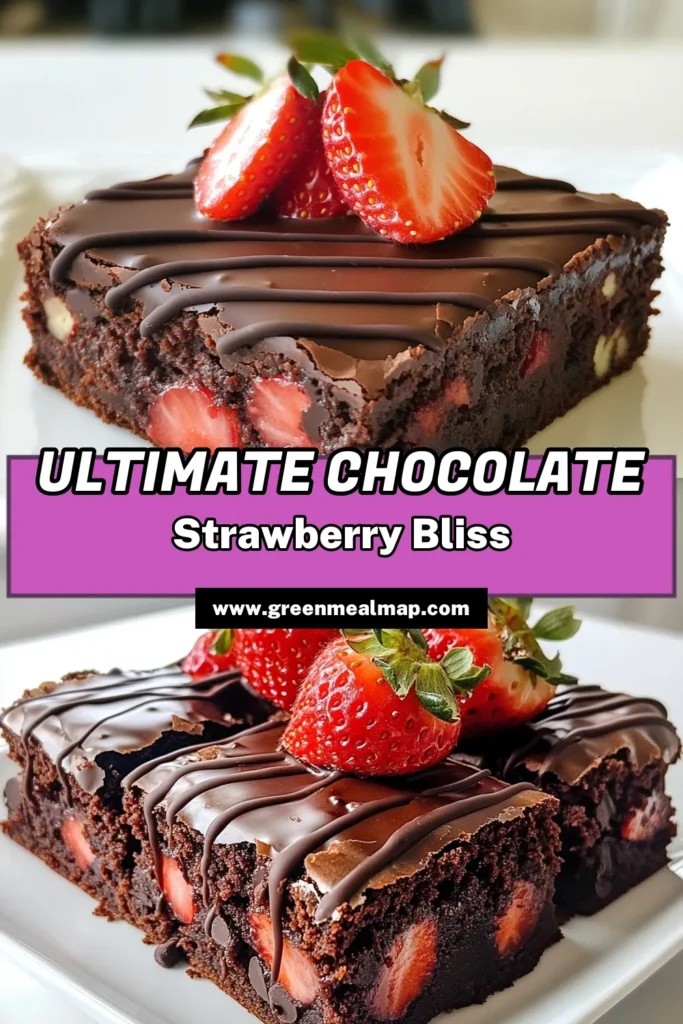 Indulge in these delicious Chocolate Covered Strawberry Brownies, the perfect blend of rich brownies topped with fresh strawberries and a chocolate drizzle. This easy brownie dessert is ideal for any gathering or sweet craving. Try this Strawberry Brownie Recipe for a delightful treat that will impress your guests. Save this pin for more delicious strawberry dessert ideas! #ChocolateCoveredStrawberryBrownies #EasyBrownieDessert #ChocolateDrizzleBrownies #StrawberryDessertIdeas