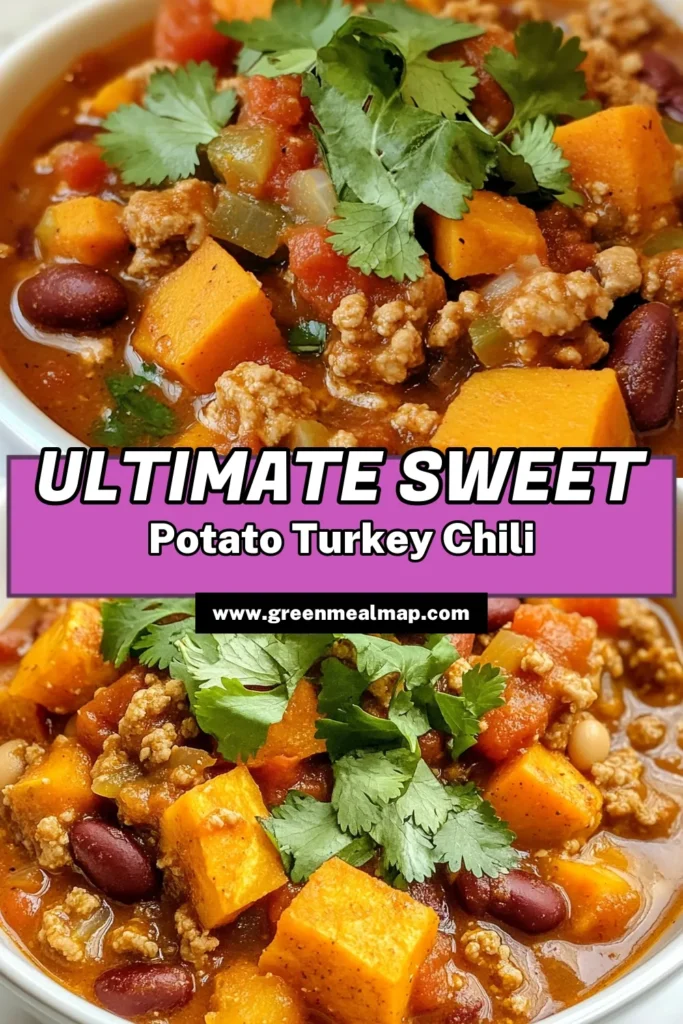 Looking for a cozy and nutritious meal? Try this delicious sweet potato turkey chili! Packed with lean ground turkey, nutrient-rich sweet potatoes, and hearty beans, it’s one of the best healthy chili recipes around. Perfect for an easy dinner, this spicy sweet potato chili will warm you up in no time. Don’t miss out on this flavorful dish—save the recipe for later! #SweetPotatoTurkeyChili #EasyDinnerRecipes #HealthyChiliRecipes #GroundTurkeyChili
