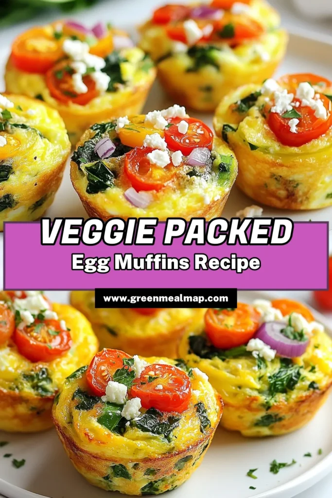 Enjoy a nutritious start to your day with these veggie egg muffins! Packed with spinach, feta, and vibrant bell peppers, these healthy breakfast muffins are perfect for meal prep. This easy egg muffin recipe is delightful, customizable, and full of flavor. Bake a batch today and never skip breakfast again! Save this recipe for your morning routine! #VeggieEggMuffins #HealthyBreakfastMuffins #MealPrepEggMuffins #EasyEggMuffinRecipe