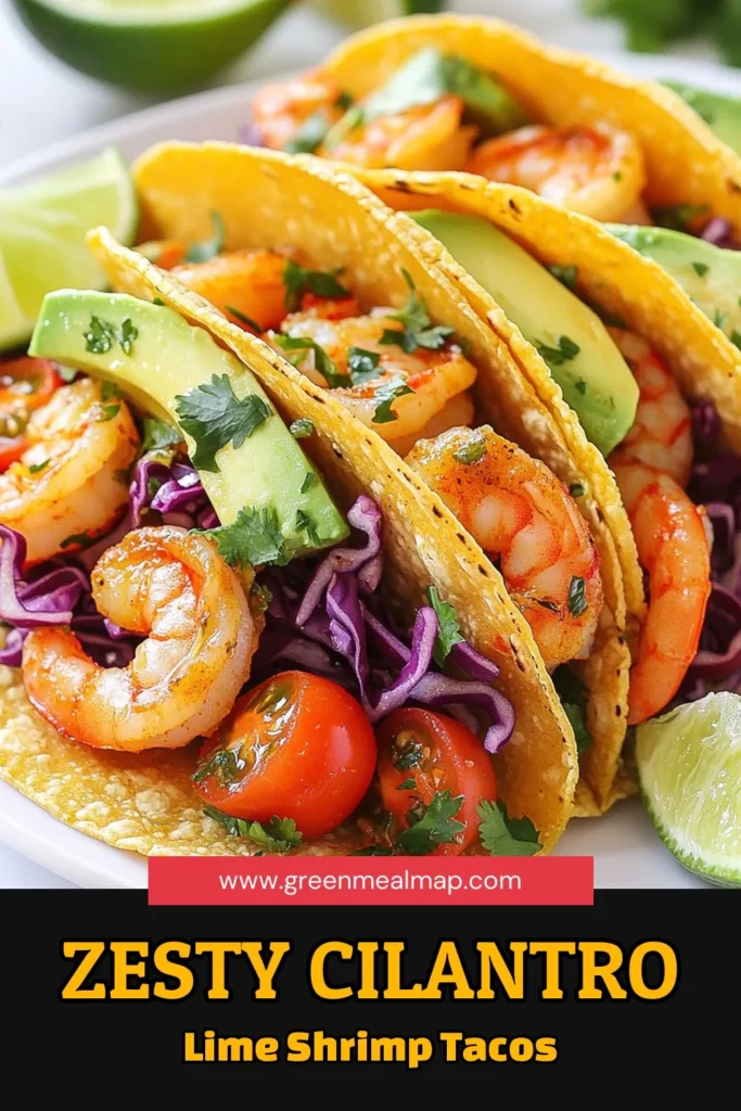 Discover the deliciousness of Cilantro Lime Shrimp Tacos with this easy shrimp taco recipe! Perfect for a healthy dinner, these flavorful tacos feature perfectly marinated shrimp and vibrant toppings like avocado, cherry tomatoes, and fresh cilantro. Ready in just 40 minutes, your family will love these nutritious shrimp tacos. Try it tonight and elevate Taco Tuesday! Save this recipe for future cravings! #ShrimpTacos #HealthyDinner #EasyRecipes #TacoNight