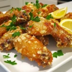 - 2 pounds chicken wings - 1 tablespoon olive oil - 1 teaspoon garlic powder - 1 teaspoon onion powder - 1 teaspoon smoked paprika - Salt and pepper to taste - 1/2 cup grated Parmesan cheese - 1/4 cup fresh parsley, chopped - 3 cloves garlic, minced - Zest of 1 lemon - 2 tablespoons lemon juice You need fresh chicken wings for this dish. I prefer using large ones. The olive oil helps the seasonings stick. For seasonings, garlic powder and onion powder add great flavor. Smoked paprika gives a nice, smoky note. Salt and pepper help bring all the flavors together. I use fresh grated Parmesan cheese for the best taste. Fresh parsley adds color and freshness. Minced garlic adds a punch, while lemon zest and juice brighten the dish. Gather these ingredients before you start. This way, you make the cooking process smooth and fun. The right mix of these items ensures tasty wings every time. So, get ready to create a dish everyone will love! 1. Preheat the air fryer. Set your air fryer to 400°F (200°C) and let it heat for about 5 minutes. This step helps cook the wings evenly. 2. Coating the wings with olive oil and seasonings. Grab a large bowl. Place 2 pounds of chicken wings inside. Drizzle 1 tablespoon of olive oil over the wings. Toss them well to ensure each wing gets coated. Now, sprinkle in 1 teaspoon each of garlic powder, onion powder, and smoked paprika. Add salt and pepper to taste. Mix again until all wings are covered in the seasoning blend. 1. Cooking temperature and time. Carefully place the coated wings in the air fryer basket. Make sure not to overcrowd them. If needed, cook in batches. Set the timer for 25-30 minutes. 2. Importance of basket shaking. Halfway through cooking, shake the basket gently. This step helps the wings crisp up all around, giving them that perfect crunch. 1. Mixing the sauce ingredients. While the wings cook, prepare the garlic Parmesan sauce. In a small bowl, combine 1/2 cup of grated Parmesan cheese, 3 minced garlic cloves, the zest of 1 lemon, 2 tablespoons of lemon juice, and 1/4 cup of chopped fresh parsley. Mix everything well to create a tasty sauce. 2. Coating the wings post-cooking. Once the wings are done and crispy, remove them from the air fryer. Toss the hot wings in the garlic Parmesan mixture right away. Make sure each wing is coated thoroughly. Let them sit for a minute so the sauce sticks well before serving hot. To get crispy wings, set your air fryer to 400°F (200°C). Preheat it for 5 minutes. This step warms the air fryer, making the wings crisp up nicely. Avoid stuffing the basket too full. If you crowd the wings, they won’t cook evenly. Instead, place them in a single layer. You may need to cook in batches. This helps each wing get the heat it needs for that perfect crunch. For extra flavor, consider adding spices like cayenne pepper or Italian seasoning. These can give your wings a kick or a fresh note. Marinating the wings ahead of time can boost their taste. Mix olive oil, garlic powder, and any spices you choose. Let the wings sit in this mix for at least 30 minutes, or overnight for deeper flavor. This simple step can make a big difference in taste. Feel free to experiment. Cooking is about trying new things. Add your favorite herbs or spices to make these wings truly your own! {{image_2}} To make spicy garlic Parmesan wings, add hot sauce or red pepper flakes. Start by mixing your wing coating with a tablespoon of your favorite hot sauce. This gives a nice kick and balances the rich cheese flavor. You can also sprinkle red pepper flakes directly on the wings before air frying. Adjust the spice level to suit your taste. I love how the heat enhances the garlic's aroma and the Parmesan's creaminess. Herb-infused wings bring a fresh twist to the classic flavor. You can incorporate fresh herbs like thyme or rosemary. Chop up about a tablespoon of your chosen herb and mix it into the olive oil before coating your wings. The herbs add depth and a herby scent to the dish. You can even try a mix of herbs for a more complex flavor. Every bite feels like a gourmet experience, and it pairs perfectly with the garlic and cheese. For gluten-free wings, use gluten-free seasonings and sauces. Many brands offer gluten-free hot sauces and spices. Always check the label to ensure they meet your needs. You can still enjoy the same great flavor without any gluten. I recommend using gluten-free soy sauce as a base for your marinade. This keeps the wings tasty and friendly for those avoiding gluten. Enjoy guilt-free with your favorite dipping sauce! To keep your leftover wings fresh, store them in an airtight container. Place them in the fridge if you plan to eat them within a few days. Make sure they cool down before sealing. This helps prevent sogginess. Use them within 3 to 4 days for the best taste. When you want to eat leftover wings, you need to make them crispy again. The best way is to use the air fryer. Preheat it to 375°F (190°C). Place the wings in a single layer. Heat them for about 5-7 minutes. Check if they are hot and crispy. You can also use the oven. Set it to 350°F (175°C) and heat for about 10-15 minutes. Freezing wings is easy if you do it right. First, let them cool completely. Then, wrap them tightly in plastic wrap or foil. Place the wrapped wings in a freezer bag. Remove as much air as you can. They can stay frozen for up to 3 months. To defrost, place them in the fridge overnight. Reheat them using the tips above for best results. You cook chicken wings in an air fryer for 25 to 30 minutes at 400°F (200°C). Halfway through, shake the basket. This ensures even cooking and crispiness. Always check that the wings reach an internal temperature of 165°F (74°C) for safety. Use a meat thermometer for best results. The wings should be golden and crispy when done. Yes, you can use frozen wings. Just add extra cooking time. Cook them at the same temperature, but for 30 to 35 minutes. Avoid thawing them first. Check their doneness the same way. Make sure they reach 165°F (74°C). This method keeps them juicy and tender. Garlic parmesan wings pair well with many sides. Consider serving them with celery sticks and carrot sticks for crunch. A side of ranch or blue cheese dressing is perfect for dipping. You could also add potato wedges or a fresh salad for balance. These options enhance your meal and keep it fun! You learned how to make tasty air fryer garlic Parmesan wings with simple steps. We covered the ingredients, cooking method, and tips for the best results. Remember to shake the basket for even cooking. You can also try variations, like spicy wings or gluten-free options. Don’t forget how to store and reheat leftovers properly. With this guide, you’ll enjoy delicious wings every time, whether for a party or a snack. Happy cooking!