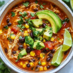 - Chicken - 1 lb boneless, skinless chicken breasts - Vegetables and Aromatics - 1 medium onion, diced - 3 cloves garlic, minced - Canned Goods - 1 can (15 oz) black beans, rinsed and drained - 1 can (15 oz) corn, drained - 1 can (10 oz) diced tomatoes with green chilies - 4 cups chicken broth - Spices and Seasonings - 1 tablespoon chili powder - 1 teaspoon cumin - ½ teaspoon smoked paprika - 1 teaspoon oregano - Salt and pepper to taste - Garnishes - 1 cup shredded cheese (cheddar or Mexican blend) - Fresh cilantro, chopped - Avocado, diced - Lime wedges for serving When making this soup, each ingredient plays a key role. The chicken provides protein, while the beans and corn add texture. The diced tomatoes bring a burst of flavor and acidity, balancing the spices. Chili powder and cumin give your soup warmth. Smoked paprika adds depth, while oregano introduces a subtle earthiness. Finally, the garnishes make the soup look fresh and inviting. The cheese melts into the hot soup, creating richness. Cilantro and avocado add creaminess and color. Lime wedges let you add a zesty finish. This combination creates a flavorful delight. Each bite is a mix of taste and comfort. It’s perfect for a cozy night in or a gathering with friends. {{ingredient_image_1}} Sautéing the Vegetables First, I turn on the Instant Pot and set it to Sauté. I add a splash of water or oil. Once hot, I toss in the diced onion. I cook this for about 3-4 minutes until it turns soft. Next, I add the minced garlic. I let it cook for just 30 seconds to release its lovely aroma. Seasoning the Chicken Now, I place the chicken breasts into the pot. I sprinkle them with chili powder, cumin, smoked paprika, oregano, salt, and pepper. These spices bring the soup to life and add depth to the flavor. Pressure Cooking Method Next, I pour in the chicken broth, diced tomatoes with green chilies, black beans, and corn. I stir everything well to combine. I close the lid and seal the vent. Then, I set the Instant Pot to Manual on high pressure for 10 minutes. Natural and Quick Release Steps When the cooking time is up, I let the pot release pressure naturally for 10 minutes. After that, I carefully perform a quick release for any remaining pressure. This step helps keep the chicken tender and juicy. Shredding the Chicken I carefully remove the chicken breasts from the pot. Using two forks, I shred the chicken into bite-sized pieces. I return the shredded chicken back into the soup and mix it in well. Adjusting the Seasoning I take a moment to taste the soup. If needed, I adjust the seasoning. If I want, I can add shredded cheese at this point. Letting it melt into the hot soup makes it even creamier and richer. - Ensuring Proper Sealing Always check the sealing ring before cooking. A loose ring can cause steam leaks. This will prevent the Instant Pot from building pressure. Make sure it fits snugly in the lid. - Adjusting Cooking Times Cooking times can vary based on your chicken size. If your breasts are larger, add a couple of minutes. For smaller pieces, reduce the time slightly. Always aim for tender, juicy chicken. - Adding Extra Spices To boost flavor, consider adding more spices. A pinch of cayenne can add heat. You might try a dash of smoked paprika for depth. These small changes can make a big difference. - Using Fresh Ingredients Fresh herbs and vegetables can brighten your soup. Use fresh cilantro for garnish. Fresh lime juice can also elevate the taste. Quality ingredients equal better flavor. - Overcooking the Chicken Overcooked chicken can turn dry and tough. Stick to the recommended cooking time. If you’re unsure, it’s better to undercook slightly. You can always cook it more if needed. - Skipping the Natural Release Letting the pressure release naturally is key. This helps the chicken become tender. If you skip this step, the soup may not be as rich. Give it those extra minutes for the best results. Pro Tips Marinate for More Flavor: Consider marinating the chicken in the spices and a bit of lime juice for at least 30 minutes before cooking to enhance the flavor. Use Homemade Chicken Broth: If possible, use homemade chicken broth for a richer and more authentic taste in your soup. Adjust Spice Levels: Customize the heat of the soup by adding more chili powder or fresh jalapeños if you prefer a spicier kick. Make it Creamy: For a creamier soup, stir in some cream cheese or sour cream after cooking and let it melt into the soup. {{image_2}} Protein Alternatives You can swap chicken for other proteins. Try turkey for a lighter option. If you prefer beef, use ground beef or shredded beef. For seafood lovers, shrimp adds a nice twist. If you want something different, use tofu for a plant-based protein. Vegetarian Version To make this soup vegetarian, skip the chicken. Add more beans like pinto or kidney beans. Toss in extra veggies like bell peppers or zucchini for color and taste. You can also use vegetable broth instead of chicken broth. Spicy Additions If you like heat, add jalapeños or a dash of hot sauce. Chipotle in adobo sauce gives a smoky flavor. You can also include cayenne pepper to kick up the spice level. Different Cheese Options While cheddar is great, feel free to mix it up. Pepper jack cheese adds a nice kick. Crumbled queso fresco gives a fresh taste. For a rich flavor, try adding some cream cheese into the mix. Accompaniments to Pair Serve with tortilla chips for crunch. A side of cornbread or warm tortillas works well too. You can add a dollop of sour cream for creaminess. Fresh lime wedges bring out the flavors nicely. Meal Prep Ideas This soup stores well. Make a big batch and save some for later. Divide it into portions and keep in the fridge for up to five days. You can also freeze it for up to three months. Just reheat when you’re ready to enjoy! To keep your Instant Pot Chicken Enchilada Soup fresh, use a good container. I recommend glass or BPA-free plastic. Make sure it seals well to avoid any spills or air exposure. Store the soup in the fridge for up to three days. This time frame ensures you enjoy the best taste and safety. If you need to heat it up, just pour it into a pot, warm on low heat, and stir often. Can you freeze the soup? Yes! Freezing is a great way to save some for later. First, let it cool down to room temperature. Then, pour it into freezer-safe bags or containers. Label each bag or container with the date. You can freeze the soup for up to three months. When you’re ready to eat, thaw it overnight in the fridge. To reheat, pour it back into a pot and warm on low. Stir often to help it heat evenly. You can also add a little broth if it seems too thick. Enjoy your soup anytime! Can I use frozen chicken? Yes, you can use frozen chicken in this soup. Just add a few extra minutes to the cooking time. Make sure to check that the chicken reaches a safe temperature of 165°F. This option saves time and makes meal prep easy. How to adjust the spice level? You can adjust the spice level to fit your taste. To make it milder, skip the chili powder or use less. If you like more heat, add more chili powder or even a dash of hot sauce. Experiment until you find the perfect balance. What if I don’t have an Instant Pot? If you don’t have an Instant Pot, no worries! You can make this soup on the stovetop. Just follow the same steps, but simmer the soup for about 30 minutes. This allows the flavors to blend well. Make sure to stir often. Can I make this soup on the stovetop? Yes, you can! Use a large pot and follow the same steps as the Instant Pot recipe. Cook the soup on medium heat until the chicken is tender and cooked through. Shred the chicken, return it to the pot, and enjoy. This article covered how to make Instant Pot Chicken Enchilada Soup. We listed all the key ingredients, from chicken to spices. I shared the cooking steps, tips, and common mistakes to avoid. You can customize this soup with various flavors and ingredients. In final thoughts, remember to adjust flavors to your liking. Enjoy this easy recipe for a satisfying meal. Try it out and make it your own!