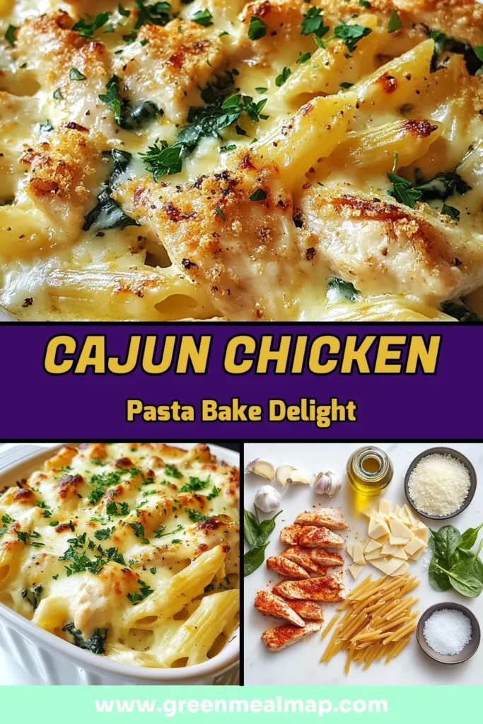 Savor the bold flavors of our Cajun Chicken Alfredo Bake! This easy chicken pasta bake combines perfectly seasoned chicken, creamy cheese, and tender penne pasta for a delightful one-pot Cajun pasta dish. Perfect for a weeknight meal, this creamy Cajun pasta recipe is a family favorite. Bake it to golden perfection and enjoy a comforting dinner in no time. Try this delicious baked chicken Alfredo today! #CajunChickenAlfredoBake #PastaRecipe #OnePotMeal #ComfortFood