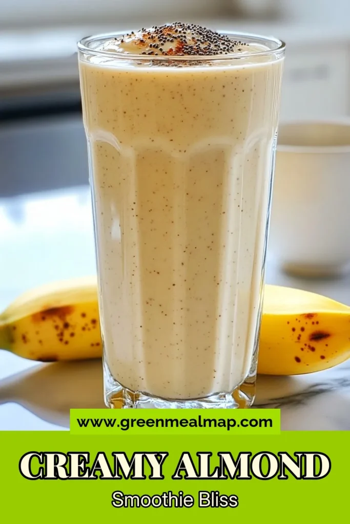 Looking for a nutritious boost? Try this Almond Protein Smoothie! Packed with almond butter, banana, and plant-based protein, this healthy almond milk recipe is perfect for those on the go. Our easy protein smoothie recipe takes just 5 minutes to whip up, making it a fantastic banana almond smoothie to kickstart your day. Save this delicious recipe now and enjoy a creamy treat! #AlmondSmoothie #PlantBased #HealthyRecipes #SmoothieLove