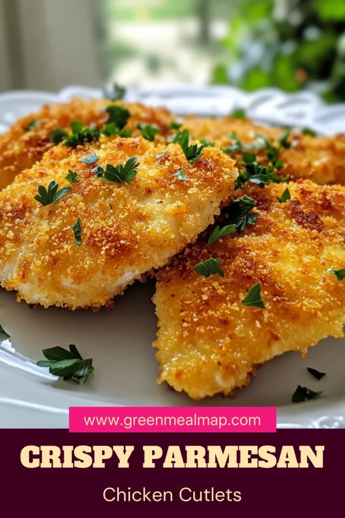 Looking for a delicious and easy chicken dinner? Try these Parmesan chicken cutlets! This crispy chicken recipe features breaded chicken cutlets with a flavorful panko crust that's sure to impress. In just 30 minutes, you can enjoy a mouthwatering, golden-brown dish that's perfect for any weeknight meal. Save this recipe for a quick and satisfying family favorite! #ParmesanChickenCutlets #CrispyChickenRecipes #EasyChickenDinner #BreadedChickenCutlets