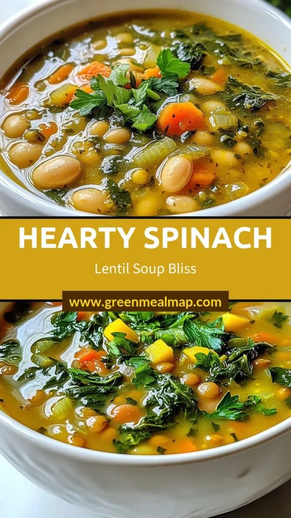Discover the perfect healthy vegetable soup with this easy spinach lentil soup and butter bean soup recipe! Packed with protein and flavor, this vegan lentil soup is ideal for a nutritious meal. In just 40 minutes, you can whip up a comforting bowl that showcases the goodness of lentils, butter beans, and fresh spinach. Save this delicious recipe for your next cozy night in! #SpinachLentilSoup #ButterBeanSoupRecipe #HealthyVegetableSoup #EasyLentilRecipes