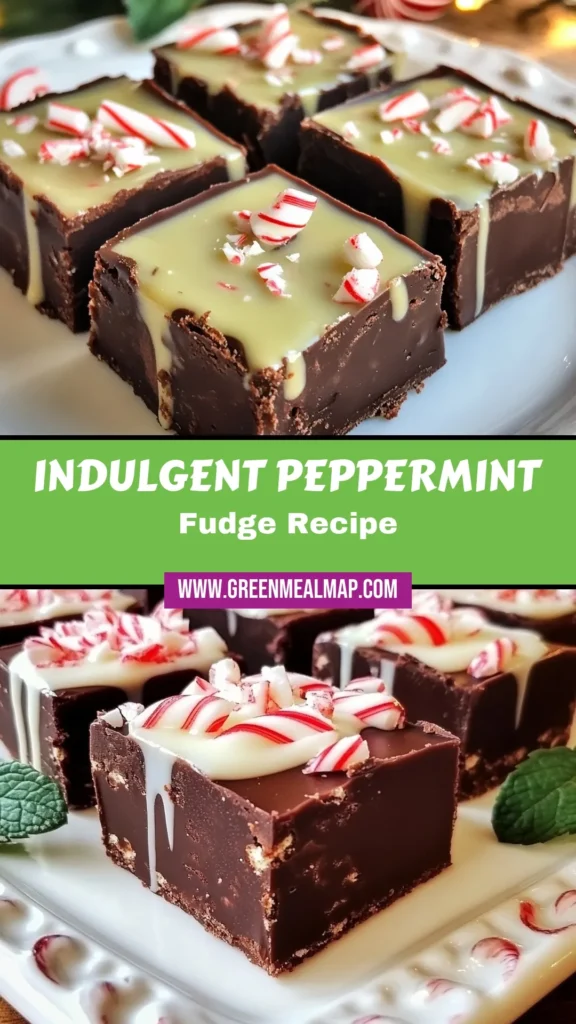 Indulge in the festive spirit with this easy chocolate peppermint fudge recipe! Perfect for holiday gatherings, this no-bake fudge recipe combines rich chocolate with refreshing peppermint and crunchy candy canes for a delightful treat. Serve it as a sweet addition to your dessert table or gift it as a homemade holiday candy. Try this delicious peppermint dessert recipe today and impress your friends and family! #ChocolatePeppermintFudge #HolidayCandyRecipes #EasyFudgeRecipe #NoBakeFudgeRecipes