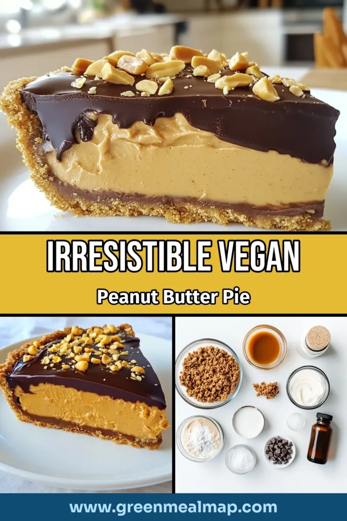 Indulge in this delicious Vegan Peanut Butter Cup Pie, the ultimate dairy-free dessert that everyone will love! This gluten-free pie recipe is a no-bake peanut butter cup dream, combining creamy peanut butter filling with a crunchy crust and rich chocolate topping. Perfect for any occasion, this healthy vegan treat is simple to make. Don’t miss out—save this recipe and impress your friends! #VeganDessert #HealthyTreats #NoBake #GlutenFreePie