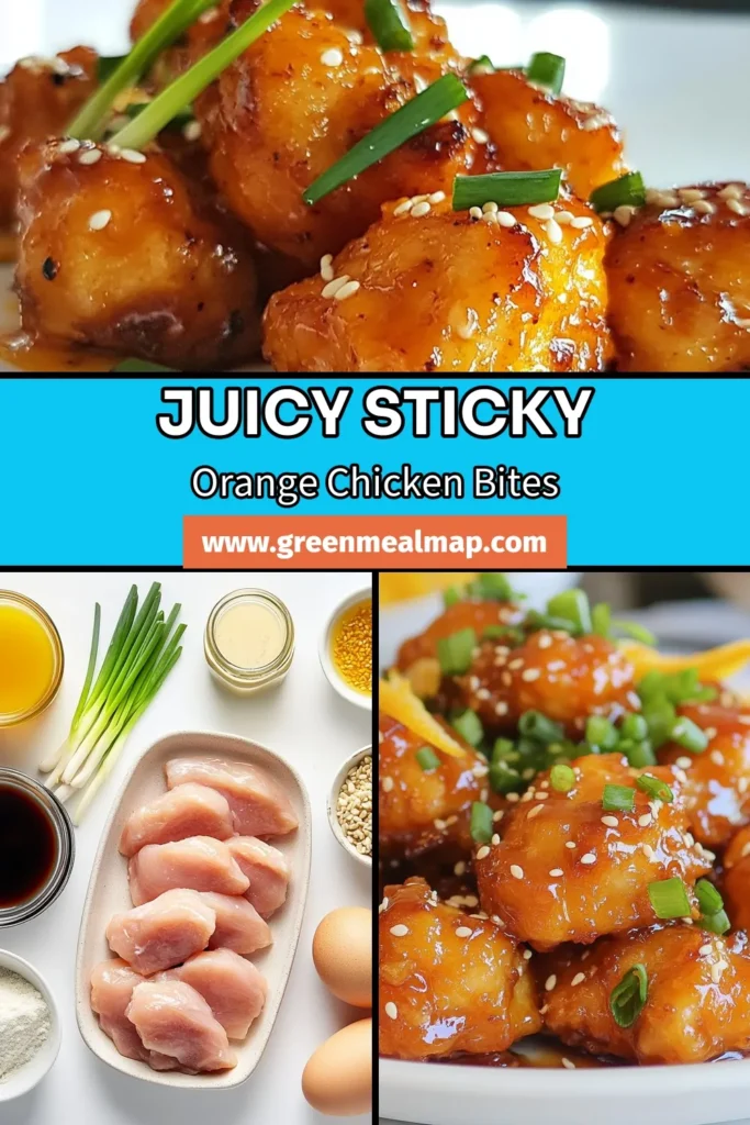 Indulge in these Sticky Orange Chicken Bites for a delicious twist on your favorite Asian chicken recipe. This easy chicken bites recipe combines crispy chicken with a flavorful sticky sauce that your family will love. Perfect for a quick weeknight dinner or a tasty appetizer, these Sticky Orange Chicken bites are sure to impress! Try this Sticky Chicken recipe today and elevate your dinner game. Save this for later! #OrangeChicken #EasyChickenBites #StickyChicken #AsianRecipe