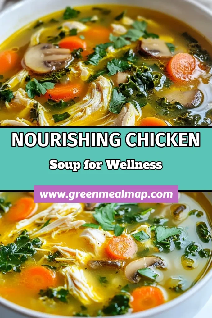 Warm up with this healing anti-inflammatory chicken soup that's packed with nutrition! Our immune-boosting soup recipe features boneless chicken breasts simmered in low-sodium chicken broth with turmeric, garlic, ginger, and vibrant veggies. Enjoy a bowl of this healthy chicken soup for a delicious way to support your wellness. Try our turmeric chicken soup recipe today and feel the difference! Save this for later! #HealthyEating #SoupRecipe #AntiInflammatory #WellnessJourney