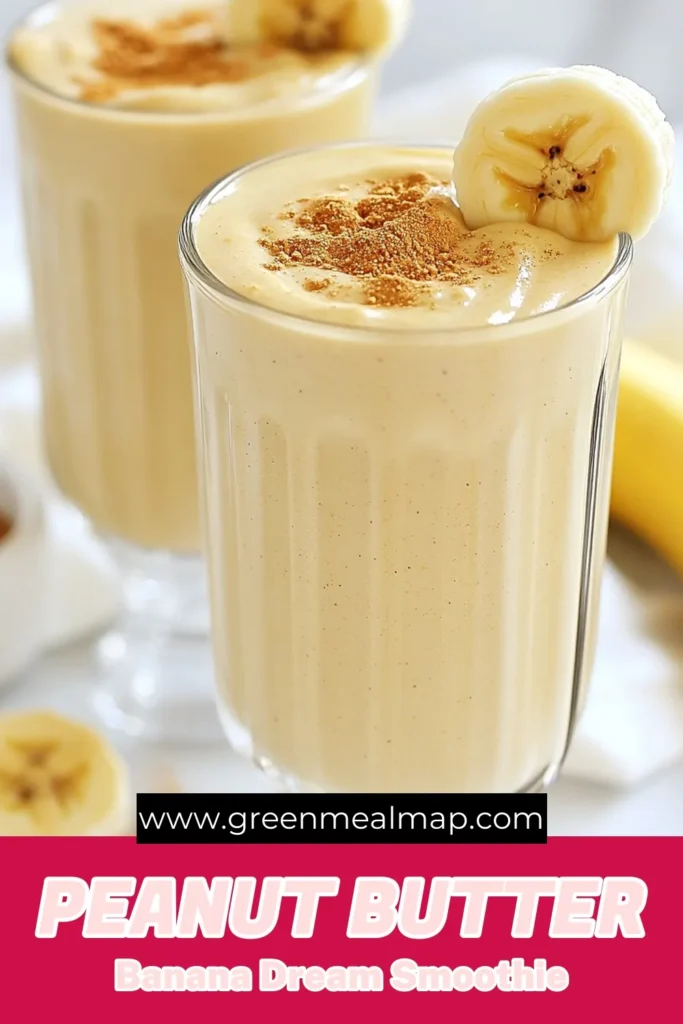 Looking for a tasty and nutritious start to your day? Try this easy Peanut Butter Banana Smoothie! Packed with two ripe bananas, creamy peanut butter, and almond milk, this Healthy Banana Smoothie Recipe is a delightful way to fuel your morning. Add rolled oats and chia seeds for extra nutrition in this delicious Easy Breakfast Smoothie. Blend it up in just 5 minutes! Save this Chia Seed Smoothie Recipe for a quick and healthy treat! #PeanutButterBananaSmoothie #HealthyRecipes #BreakfastIdeas #SmoothieDelight