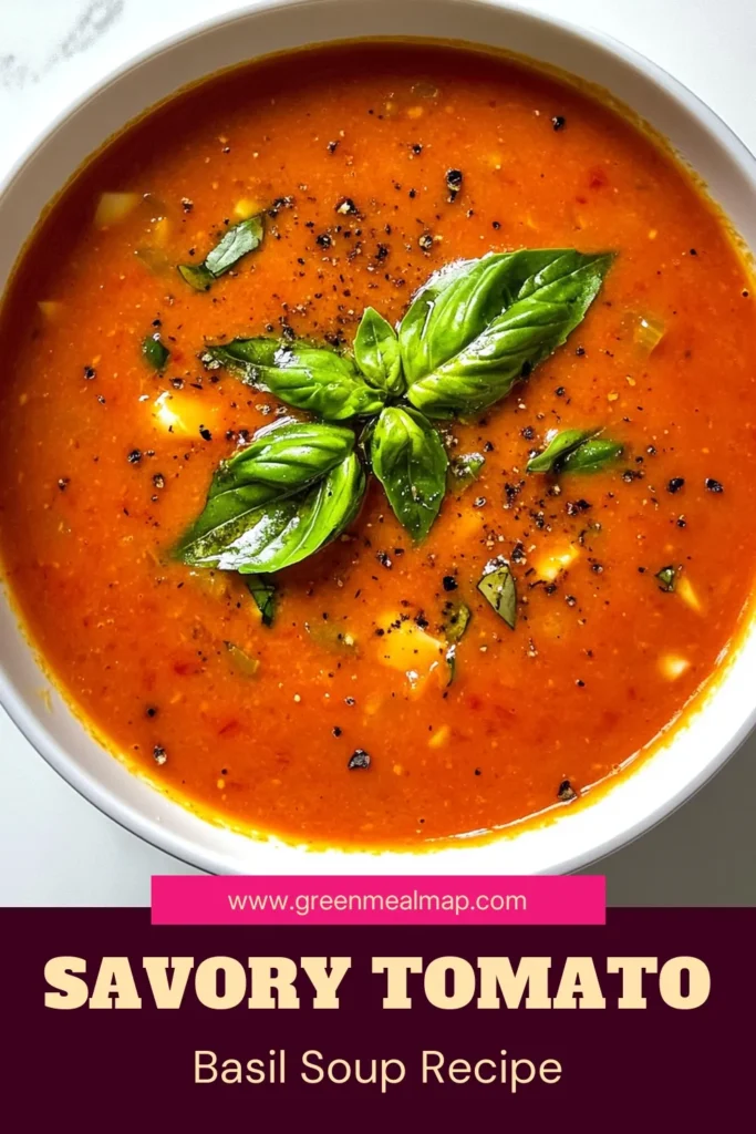Discover the ultimate comfort food with this roasted tomato basil soup! Made from fresh tomatoes, this easy tomato basil soup is not only delicious but also a perfect addition to your vegetarian tomato dishes. Enjoy the rich flavors packed in this roasted vegetable soup recipe that’s perfect for any season. Try it today and savor the warmth! Save this recipe for a cozy night! #RoastedTomatoBasilSoup #FreshTomatoRecipes #VegetarianTomatoDishes #EasyTomatoBasilSoup