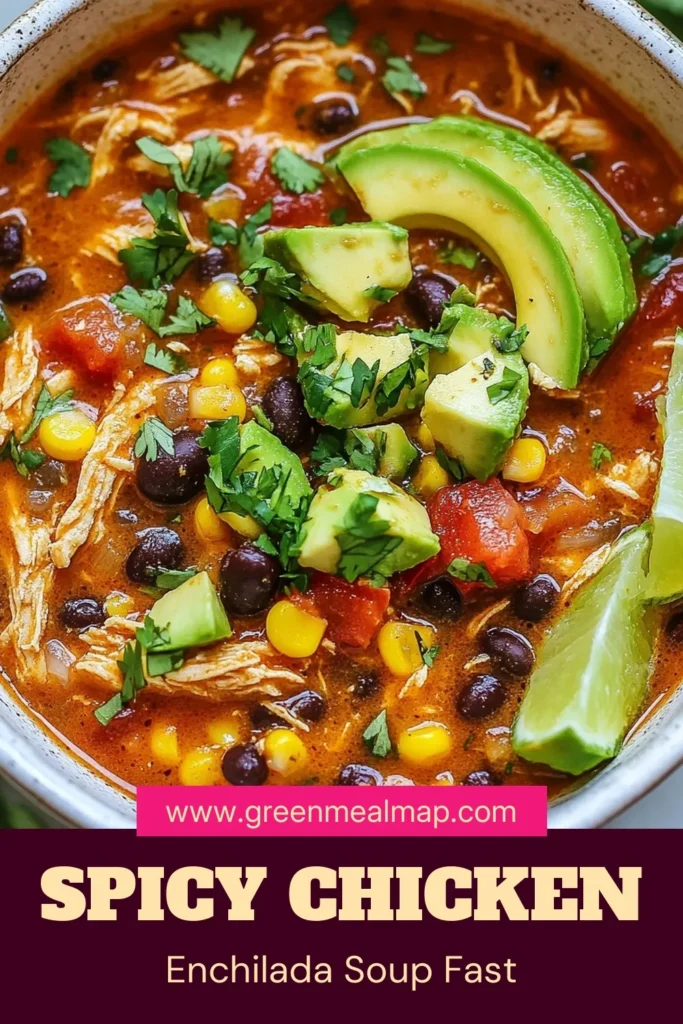 Indulge in this Spicy Chicken Enchilada Soup, a perfect blend of flavors made in your Instant Pot! This Quick Mexican Soup Recipe is not only a Healthy Enchilada Soup but also a go-to Easy Chicken Enchilada Recipe for busy nights. Packed with wholesome ingredients, it's a delicious Instant Pot Chicken Soup everyone will love. Try this mouthwatering recipe today and savor the taste of Mexico! Save and share! #ChickenEnchiladaSoup #InstantPotRecipes #HealthySoup #MexicanFood