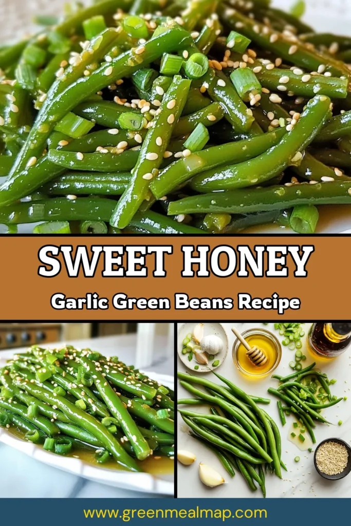 Discover the perfect balance of flavors with this delicious honey garlic green beans recipe! This easy green beans recipe features fresh green beans tossed in a savory garlic mix with honey and soy sauce for a sweet and savory side dish that pairs well with any meal. Elevate your dinner table with these irresistible soy sauce green beans. Save this savory garlic green beans recipe for your next mealtime! #HoneyGarlicGreenBeans #EasySideDishes #HealthyRecipes #GreenBeanRecipes