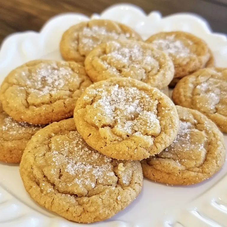 - 2 ¼ cups all-purpose flour - 2 teaspoons ground ginger - 1 teaspoon ground cinnamon - ½ teaspoon ground cloves - ½ teaspoon baking soda - ½ teaspoon salt - ¾ cup unsalted butter, softened - 1 cup brown sugar, packed - 1 large egg - ¼ cup molasses - 1 teaspoon vanilla extract - Granulated sugar for rolling cookies Measuring your ingredients correctly can make a big difference. Use a dry measuring cup for flour. Spoon the flour into the cup and level it off. Don't pack it down. The same goes for brown sugar. Pack it tightly into the cup to get the right amount. For liquids, like molasses, use a liquid measuring cup. Always check your measurements to ensure the best taste. If you run out of an ingredient, don't worry. You can swap some items. For instance, replace molasses with honey or maple syrup for a different flavor. If you don't have brown sugar, mix white sugar with a bit of molasses. For a dairy-free option, use vegan butter instead of regular butter. Just remember, these swaps may change the cookie's taste and texture a little. {{ingredient_image_1}} To start, gather all your ingredients. You will need: - 2 ¼ cups all-purpose flour - 2 teaspoons ground ginger - 1 teaspoon ground cinnamon - ½ teaspoon ground cloves - ½ teaspoon baking soda - ½ teaspoon salt - ¾ cup unsalted butter, softened - 1 cup brown sugar, packed - 1 large egg - ¼ cup molasses - 1 teaspoon vanilla extract - Granulated sugar for rolling cookies First, preheat your oven to 350°F (175°C). Line a baking sheet with parchment paper. This helps the cookies not stick. In a medium bowl, whisk together flour, ginger, cinnamon, cloves, baking soda, and salt. This mix adds great flavor. In a large bowl, cream the softened butter and brown sugar. Mix until it’s fluffy and light in color. This step is key for texture. Beat in the egg, molasses, and vanilla extract. Make sure it’s well combined. Gradually add the dry mix. Stir until just combined. Once your dough is mixed, chill it in the fridge for 30 minutes. This makes it easier to handle. After chilling, roll the dough into 1-inch balls. Roll each ball in granulated sugar to coat well. Place your sugar-coated balls on the baking sheet, about 2 inches apart. Bake for 8-10 minutes. The edges should be set, and the tops should crack. Watch closely so they don’t overbake! After baking, cool them on the sheet for 5 minutes. Then, transfer them to a wire rack to cool completely. These steps give you chewy gingersnap cookies. Enjoy the warm, spicy aroma as they bake! To get a chewy gingersnap cookie, keep a few tips in mind. First, use less flour. Too much flour makes the cookies dry. I recommend measuring flour accurately. Always spoon flour into your measuring cup and level it off. Next, chill the dough before baking. This helps the cookies spread less and stay soft. Also, don’t overbake them! Pull them out when the edges are set but the centers look soft. They will continue to cook a bit while cooling. One key mistake is not using enough brown sugar. Brown sugar adds moisture which keeps cookies chewy. Another common error is skipping the chilling step. If you skip it, the cookies may spread too much. Overbaking is also a big no. Check them at 8 minutes and take them out when they look slightly underbaked. Lastly, don’t forget to roll the dough balls in sugar. This gives a nice crunch on the outside. For serving, I love to arrange the cookies on a pretty platter. Add a light dusting of powdered sugar for a festive touch. These cookies pair well with hot tea or apple cider. You can even serve them with a scoop of vanilla ice cream for a fun dessert. They make a great gift too! Package them in a cute box and share with friends or family. Pro Tips Chill the Dough: Refrigerating the dough for at least 30 minutes helps the cookies maintain their shape while baking and enhances the flavors. Use Fresh Spices: For the best flavor, make sure to use fresh ground ginger, cinnamon, and cloves. Old spices can lose their potency and affect the cookie's taste. Don’t Overbake: Keep a close eye on the cookies while they bake. They should be slightly soft in the center when you take them out of the oven, as they will continue to firm up while cooling. Experiment with Sugars: Try rolling the cookies in a mix of granulated sugar and brown sugar for a deeper flavor and a slightly different texture. {{image_2}} You can make your chewy gingersnap cookies even better with fun add-ins. Chocolate chips add sweetness and creaminess. Try adding chopped nuts like pecans or walnuts for crunch. Dried fruits, like raisins or cranberries, give a nice chew and extra flavor. You can switch up the spices for unique tastes. Use cardamom or nutmeg for a different twist. For a spicier kick, add more ground ginger or some fresh ginger. You can also mix in orange zest for a fresh, citrusy flavor that brightens each bite. To make gluten-free cookies, swap the all-purpose flour for a gluten-free blend. Make sure it has xanthan gum for the right texture. For a vegan option, use coconut oil instead of butter. Replace the egg with a flaxseed meal or chia seed mix. These changes still keep the cookies chewy and delicious! To keep your chewy gingersnap cookies fresh, place them in an airtight container. Layer parchment paper between the cookies. This prevents them from sticking together. Store the container at room temperature. Avoid direct sunlight or heat sources. You can freeze these cookies for later enjoyment. After baking, let them cool completely. Then, wrap each cookie tightly in plastic wrap. Place the wrapped cookies in a freezer-safe bag. They can stay in the freezer for up to three months. When you want to enjoy them, just thaw at room temperature. These chewy gingersnap cookies stay fresh for about one week at room temperature. If stored properly, their flavor and texture remain delightful. If you freeze them, they keep their taste and texture for months. Enjoy them fresh or frozen, whichever you prefer! If your gingersnap cookies are not chewy, check a few things. First, you may have overbaked them. Chewy cookies need a short bake time. Aim for 8-10 minutes, just until the edges set. Second, do not skip chilling the dough. This helps cookies stay soft. Lastly, the right balance of brown sugar and molasses gives that chewy texture. Yes, you can use a different type of sugar. Brown sugar adds moisture, making cookies chewy. If you use white sugar, the cookies may turn out crispier. You can also try coconut sugar for a different flavor. Just keep in mind that it may change the taste slightly. You can add many things to boost flavor in your gingersnap cookies. Try adding chopped crystallized ginger for extra spice. You can also mix in chocolate chips for a sweet twist. Nuts like walnuts or pecans add crunch. For a fun twist, add a dash of cayenne pepper for heat. You learned about key ingredients and their right measurements. We covered how to mix and bake for the perfect cookie. I shared tips for a chewy texture and common mistakes to dodge. You can explore fun variations like add-ins or dietary shifts. Finally, we looked at smart storage to keep your cookies fresh. Now, you have the tools to create tasty gingersnap cookies. Enjoy baking and sharing your delicious treats!