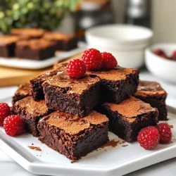 To make fudgy black bean brownies, you need these simple ingredients: - 1 can (15 oz) black beans, drained and rinsed - 2 large eggs - 1/2 cup natural almond butter (or peanut butter) - 1/4 cup unsweetened cocoa powder - 1/2 cup maple syrup - 1 teaspoon vanilla extract - 1/2 teaspoon baking powder - 1/4 teaspoon salt - 1/4 cup dark chocolate chips (optional) Each ingredient plays a key role in creating rich, moist brownies. The black beans replace flour, adding fiber and protein without adding too many carbs. If you don't have almond butter, feel free to use peanut butter. Both work well. For a nut-free option, use sunflower seed butter. You can swap maple syrup with honey or agave syrup for sweetness. If you want a richer chocolate flavor, try adding an extra tablespoon of cocoa powder. Black beans offer a great source of protein and fiber. A 15 oz can has about 15 grams of protein and 30 grams of fiber. Almond butter adds healthy fats and protein, while cocoa powder is low in calories and high in antioxidants. Maple syrup provides natural sweetness without refined sugar. Each ingredient contributes to a balanced treat that satisfies your sweet tooth while keeping it nutritious. {{ingredient_image_1}} Start by preheating your oven to 350°F (175°C). Grab an 8x8-inch baking pan. You can lightly grease it or line it with parchment paper. Lining helps with easy removal later. Make sure the pan is ready before mixing your batter. This makes the cooking process smooth and quick. Now, let's mix the ingredients. In a food processor, add the black beans, eggs, almond butter, cocoa powder, maple syrup, vanilla, baking powder, and salt. Pulse the mixture until it is smooth. You want it creamy with no bean chunks. If you see any bits, scrape down the sides. Blend again until everything is well mixed. If you like, fold in the dark chocolate chips for extra joy. Pour the brownie batter into your prepared baking pan. Spread it out evenly with a spatula. This helps the brownies bake evenly. Place the pan in your preheated oven. Bake for 20-25 minutes. To check if they are done, stick a toothpick in the center. It should come out clean or with a few moist crumbs. Once baked, take them out and let them cool for about 10 minutes in the pan. Then, move them to a wire rack to cool completely. When cool, cut into squares and enjoy! To get that rich, fudgy texture, blend the black beans well. Use a food processor for a smooth mix. Make sure there are no chunks left. The almond butter adds creaminess, so pick a good quality one. Adding maple syrup gives sweetness while keeping the brownies moist. Bake at 350°F for just the right time, around 20-25 minutes. Check for doneness with a toothpick; it should come out with a few moist crumbs. If you want an extra fudgy bite, do not overbake. One common mistake is not rinsing the black beans. Drain and rinse them well to avoid a tinny taste. Another issue is not blending long enough; this leaves chunks in your brownies. If you skip the chocolate chips, the brownies lose some richness. Finally, check your oven temperature. An oven that is too hot can dry out your brownies quickly. Always use an oven thermometer if needed. For a beautiful presentation, dust your brownies with cocoa powder or powdered sugar. Add fresh berries on the side for color and flavor. A scoop of vanilla ice cream on top makes them even more tempting. Cut the brownies into even squares for a nice look. Keep them on a pretty plate to impress your guests. This makes your fudgy black bean brownies not just tasty but also a feast for the eyes! Pro Tips Check the Beans: Make sure to thoroughly rinse and drain the black beans to remove excess sodium and keep the brownies from becoming too wet. Egg Replacement: For a vegan version, substitute the eggs with 1/4 cup of unsweetened applesauce or a flax egg (1 tablespoon flaxseed meal mixed with 2.5 tablespoons water). Texture Matters: Blend the batter until it’s completely smooth to ensure a fudgy texture. Scraping down the sides of the food processor helps achieve this. Storage Tips: Store leftover brownies in an airtight container at room temperature for up to 3 days or in the refrigerator for up to a week for optimal freshness. {{image_2}} You can easily make these brownies gluten-free. The great news is that the main ingredients are already gluten-free. Use almond butter or peanut butter to keep it safe for gluten-free diets. Just make sure your cocoa powder and any add-ins are also gluten-free. Feel free to get creative with flavors! You can add nuts like walnuts or pecans for a crunchy bite. You might also try mixing in spices such as cinnamon or cayenne pepper for a warm kick. If you love coconut, add unsweetened shredded coconut for a tropical twist. Dark chocolate chips make a rich addition too. For a sugar-free version, swap maple syrup for a sugar-free sweetener. Use monk fruit or stevia to keep the sweetness without the sugar. Just be sure to adjust the amount to match your taste. The brownies will still taste great and be healthier! To keep your fudgy black bean brownies fresh, store them in an airtight container. Place parchment paper between layers to prevent sticking. Keep the container in a cool, dry spot. These brownies can last for up to five days on the counter. If you want them to last longer, consider refrigeration. You can freeze these brownies for later use. First, let them cool completely. Then, wrap each square tightly in plastic wrap. Place the wrapped brownies in a freezer bag or container. They can stay in the freezer for up to three months. When you're ready to enjoy them, take them out and let them thaw in the fridge overnight. To reheat your brownies, preheat your oven to 350°F (175°C). Place the brownies on a baking sheet. Cover them loosely with foil to avoid drying out. Heat for about 10-15 minutes. This method helps keep them moist and fudgy. You can also microwave a single square for about 15-20 seconds for a quick treat. Yes, you can use canned black beans. They save time and work very well. Just drain and rinse them well. This removes extra salt and helps keep the brownies moist. You can tell if the brownies are done by checking with a toothpick. Insert it in the center. If it comes out clean or with a few moist crumbs, they are ready. Do not overbake them, or they will dry out. Black bean brownies are a healthier choice than regular brownies. They contain protein and fiber from black beans. They also use natural sweeteners like maple syrup. This makes them a tasty and nutritious treat. In this blog post, I covered how to make delicious brownies using various ingredients. You learned about key ingredients, step-by-step baking, and useful tips for perfect texture. I shared ways to make gluten-free and sugar-free options, along with how to store and reheat them. Remember, baking is fun, and experimenting can lead to great results. Enjoy trying out these brownie ideas and make them your own!