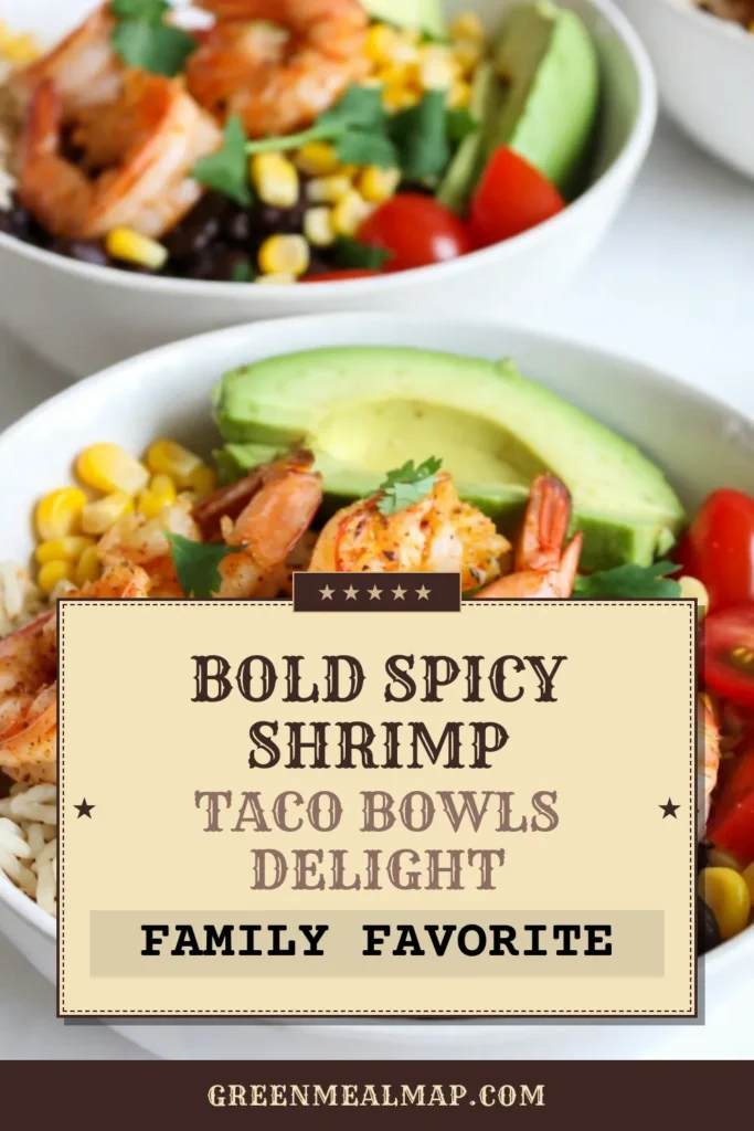Looking for a delicious and easy shrimp taco bowl recipe? Try these Spicy Shrimp Taco Bowls! Perfectly seasoned shrimp, fluffy jasmine rice, and fresh toppings make a healthy taco bowl that’s sure to impress. In just 30 minutes, enjoy a filling recipe everyone will love. Don’t miss out on this flavorful shrimp and rice bowl recipe! Save it for your next meal idea. #SpicyShrimpTacoBowls #HealthyTacoBowls #EasyShrimpTacos #ShrimpAndRiceBowlRecipe