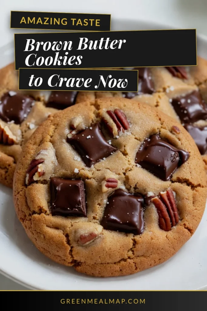 Bake the ultimate delight with these brown butter chocolate chip cookies! This easy chocolate chip cookie recipe yields chewy chocolate chunk cookies that are bursting with flavor. Enjoy the nutty aroma of brown butter and the irresistible combination of chocolate and nuts. Perfect for a cozy treat or a special occasion. Don't miss out on making the best chocolate cookie recipe ever! Try it today! #ChocolateChunkCookies #CookieRecipe #Baking #DessertIdeas