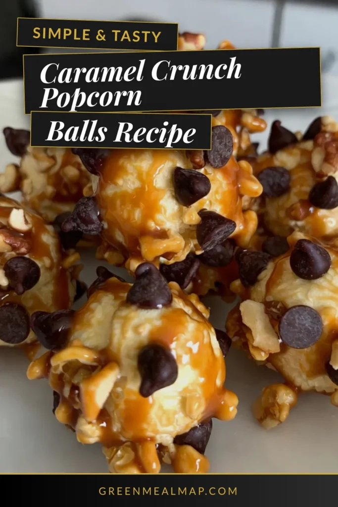 Indulge in these delicious caramel popcorn balls that are a perfect treat for any occasion! This crunchy popcorn recipe is easy to make and combines sweet caramel, mini chocolate chips, and nuts for a delightful flavor. Impress your family and friends with this homemade popcorn treat that’s sure to be a hit! Try this popcorn ball recipe today and watch them disappear! Save this recipe for your next movie night! #CaramelPopcornBalls #CrunchyPopcornRecipe #EasyCaramelPopcorn #HomemadePopcornTreats