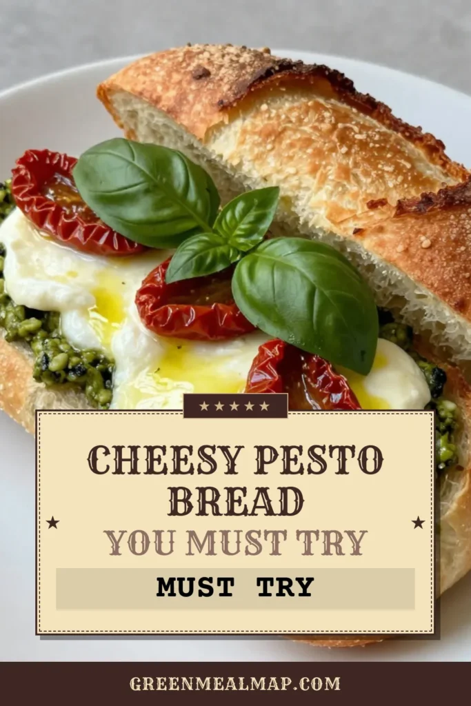 Discover the deliciousness of pesto mozzarella stuffed bread, a perfect addition to your Italian bread recipes collection! This easy bread baking recipe combines rich mozzarella cheese and savory pesto for a delightful appetizer. Ready in just 40 minutes, it's a showstopper for any gathering. Try this stuffed bread idea today and impress your friends and family! Save this recipe for your next meal! #PestoMozzarellaStuffedBread #ItalianBreadRecipes #MozzarellaCheeseAppetizer #StuffedBreadIdeas
