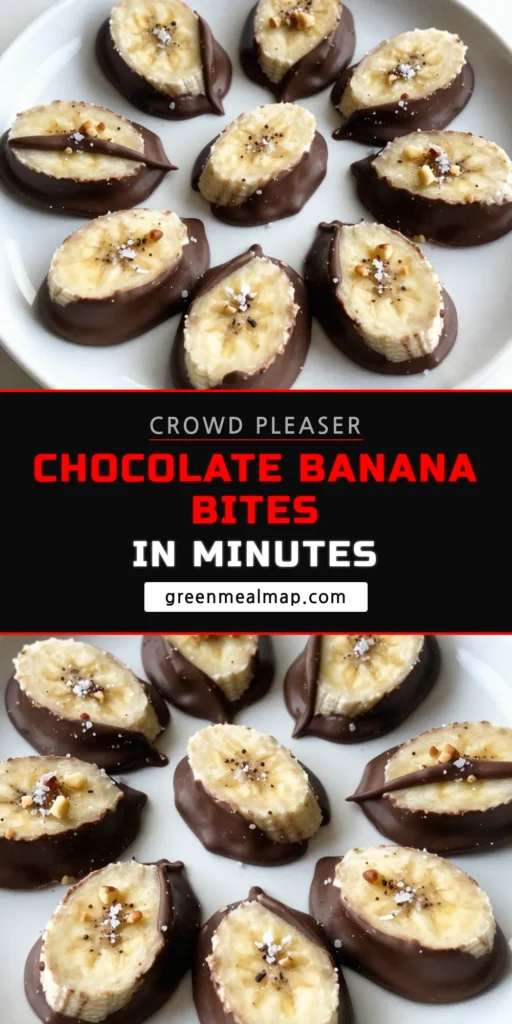 Indulge in these delicious chocolate covered banana bites that make for perfect healthy banana snacks. Easy to create, this dark chocolate banana recipe transforms ripe bananas into frozen chocolate treats everyone will love. Whether you're looking for easy dessert recipes or a quick snack, these bites are a must-try! Get the full recipe and enjoy a guilt-free treat. Don’t forget to save this for later! #ChocolateCoveredBananaBites #HealthySnacks #FrozenTreats #EasyDesserts