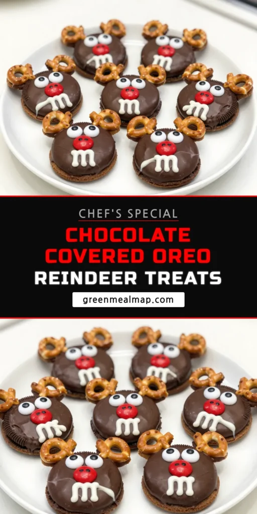 Create a fun holiday tradition with these Chocolate Covered Oreo Reindeer! This Reindeer Cookies Recipe is perfect for easy Christmas desserts, making delicious festive Oreo ideas that kids will love. With just a few simple ingredients, you can whip up these delightful Holiday Treats for Kids in no time. Share the joy this season and add these to your baking list! Save this for your next celebration! #ChocolateCoveredOreos #HolidayTreats #EasyChristmasDesserts #FestiveOreoIdeas