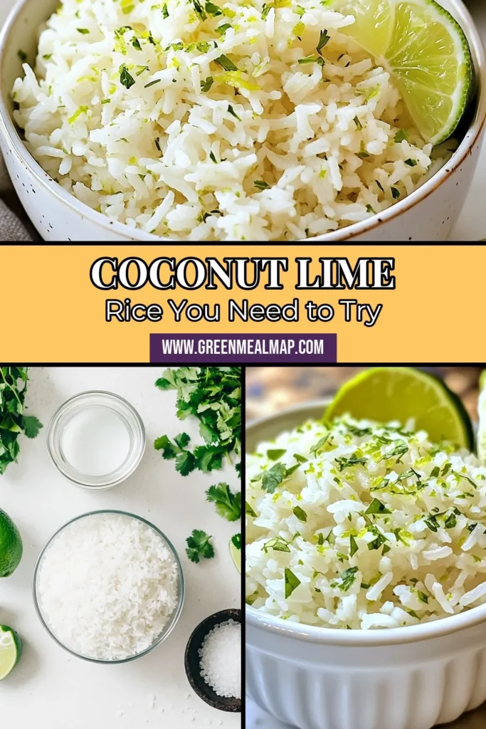 Discover the delightful Coconut Lime Rice recipe that transforms jasmine rice with coconut milk into a delicious tropical rice dish. This easy coconut rice is perfect for any meal, with zesty lime and fresh cilantro elevating the flavors. In just 30 minutes, create a side that will impress your guests or complement your main dish. Save this simple recipe for your next gathering and bring a taste of the tropics to your table! #CoconutLimeRice #TropicalRiceDish #EasyCoconutRice #CilantroLimeRice