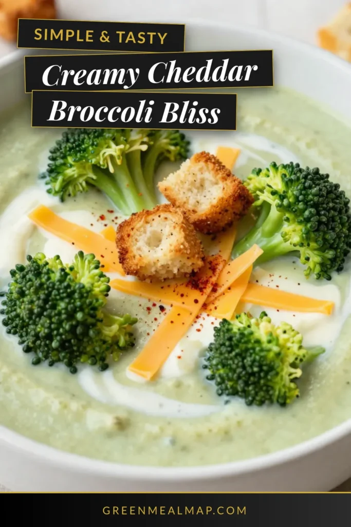 Discover the ultimate creamy broccoli cheddar soup that's perfect for cozy nights! This homemade cheddar soup is made with fresh broccoli, flavorful vegetable broth, and a touch of cream for the perfect comfort food recipe. It's an easy broccoli dish that delights with every spoonful. Perfect for busy weeknights or meal prep. Try it today and save for later! #BroccoliCheddarSoup #ComfortFood #EasyRecipes #VegetableBrothRecipes