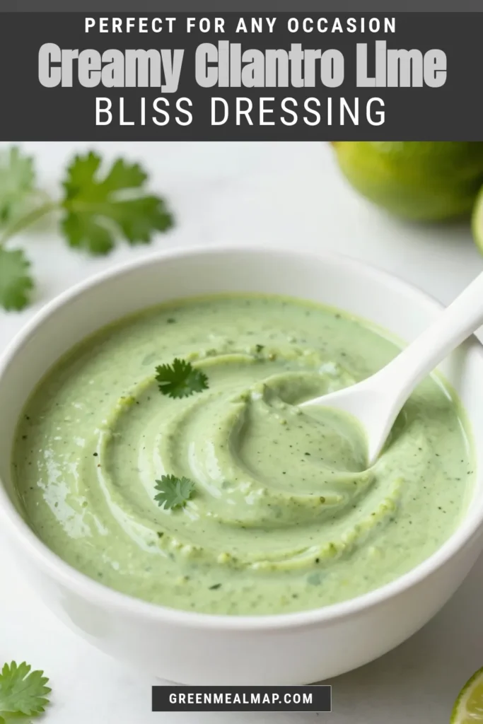 Discover the perfect zesty dressing recipe with this creamy cilantro lime dressing! Made with fresh cilantro, Greek yogurt, and a hint of lime, this homemade cilantro dressing is not only delicious but also healthy. Perfect on salads or as a dip, this creamy salad dressing will elevate your meals. Try this easy recipe today and savor the flavors. Save it for your next culinary adventure! #CilantroLimeDressing #CreamySaladDressing #GreekYogurtDressing #ZestyDressingRecipe