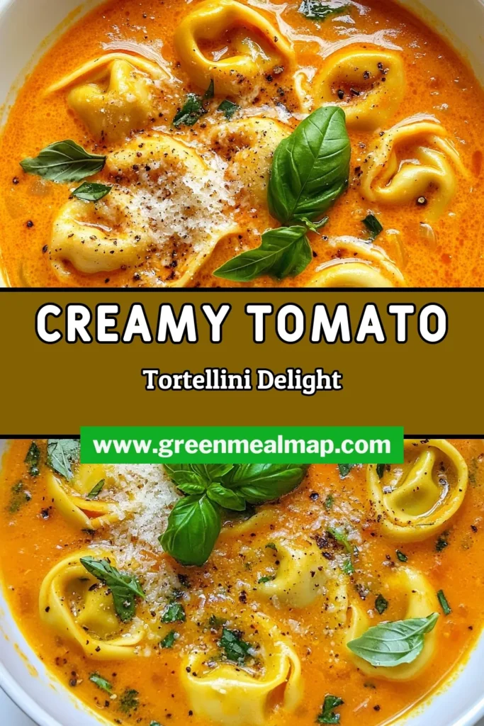 Warm up with this delicious Creamy Tomato Tortellini Soup, a perfect dish for chilly nights! This Easy Tortellini Soup Recipe combines rich flavors and creamy textures, making it an ideal Vegetarian Tomato Soup for everyone. Ready in just 25 minutes, it's a fantastic Quick Dinner Recipe you'll want to save on your boards. Don't miss out on this ultimate comfort food soup. Try it today! #CreamyTomatoTortelliniSoup #EasyTortelliniSoupRecipe #ComfortFoodSoup #VegetarianTomatoSoup